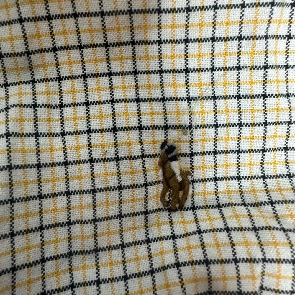 Boys Ralph Lauren Plaid Button Down Shirt L yellow/black
